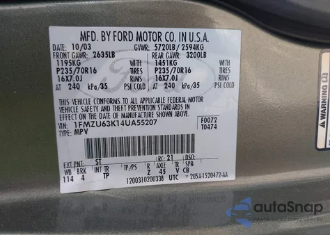 2004 Ford Explorer Xlt from USA, damaged, VIN 1FMZU63K14UA55207